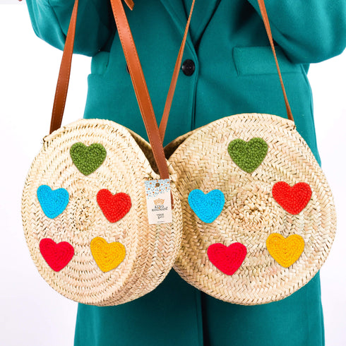 Colorful Hearts Shoulder Bag - Unique Handcrafted Tote